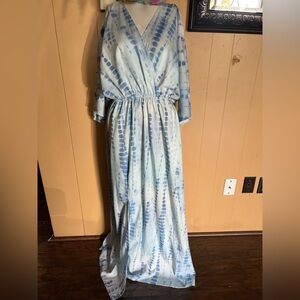 SHEIN Blue Tie-Dye Maxi Dress